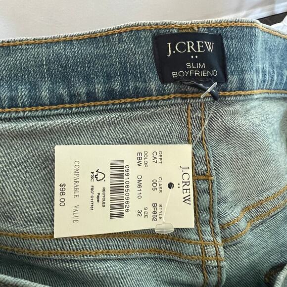 New J. Crew Factory Slim Boyfriend Jean Womens 32 Straight Leg High Rise Stretch - Picture 6 of 6